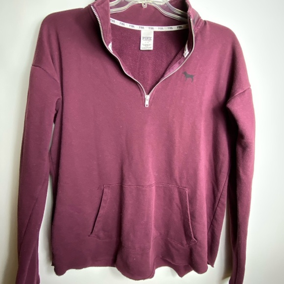 Pink Victoria Secret Sweater Sz L Maroon Color - Picture 1 of 5